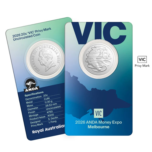 2026 20c ANDA Melbourne Money Expo Victoria Privy Mark Cupro-Nickel Uncirculated Coin