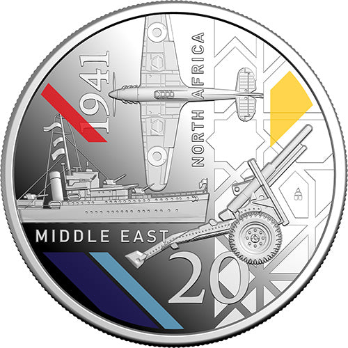 2026 20c Service Amid Strife - Coloured Silver Proof North Africa & Middle East Coin
