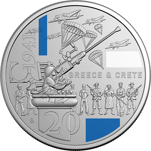 2026 20c Service Amid Strife - Coloured Uncirculated Coin Greece & Crete