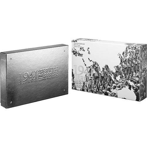 2026 20c Service Amid Strife - Coloured Silver Proof Three-Coin Set - 1941 Case and Shipper