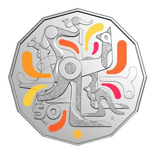 2026 50c Celebrations Coloured Uncirculated Coin in RAM Card