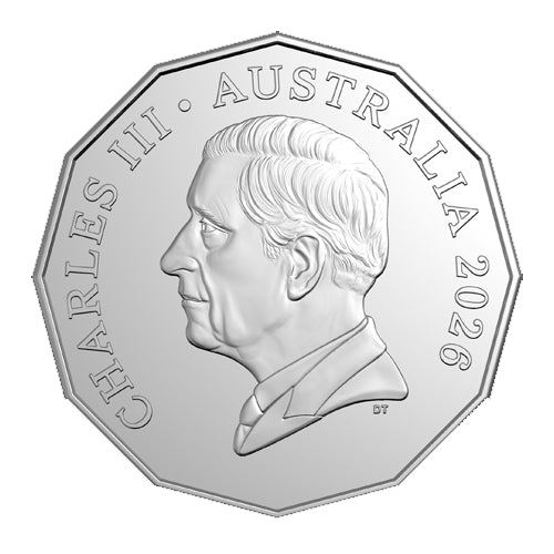 2026 50c Celebrations Coloured Uncirculated Coin in RAM Card