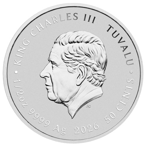 2026 50c Dune - House Atreides 1/2oz Silver Coloured Coin Obverse