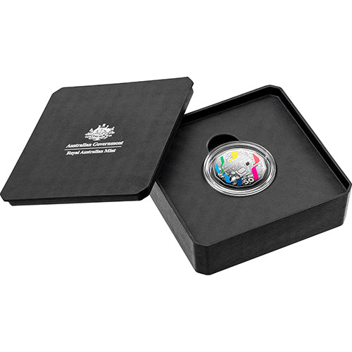 2026 50c First Television Broadcast 70th Anniversary Coloured Silver Proof Coin in Case