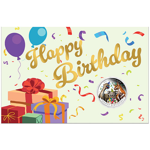 2026 50c Happy Birthday 1/2oz Silver Proof Coloured Coin in Card