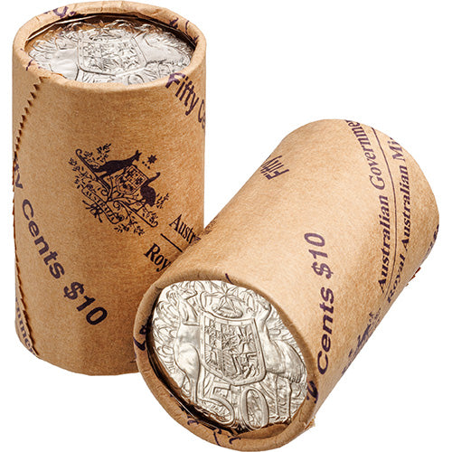 2026 50c King Charles III Effigy - Non-Premium Roll Heads/Heads or Tails/Tails RAM Roll Circulating Coin Cu/Ni