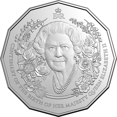 2026 50c HM Queen Elizabeth II Centenary of Birth Uncirculated Coin in RAM Card