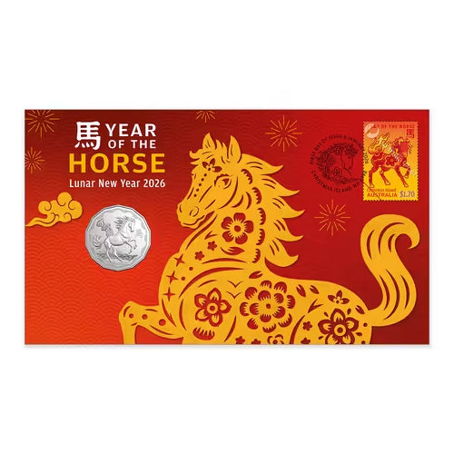 2026 50c Year of the Horse Coin & Stamp Cover PNC