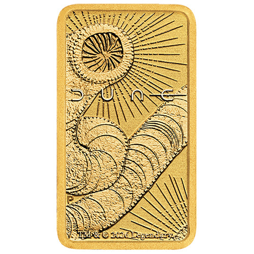2026 Dune 1gm Gold Minted Bar Front