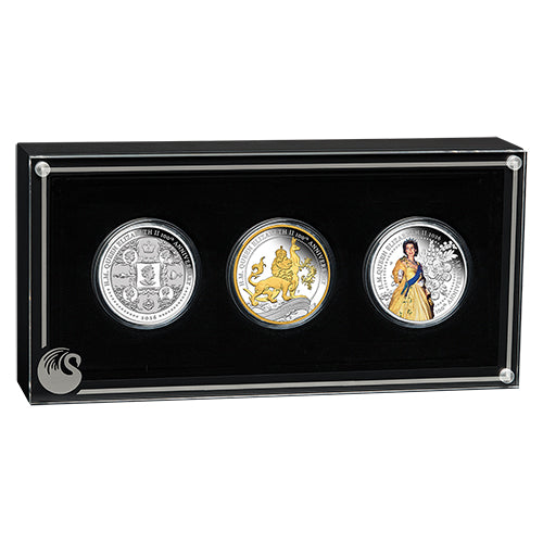2026 H.M. Queen Elizabeth II 100th Anniversary 1oz Silver Three-Coin Set in Case