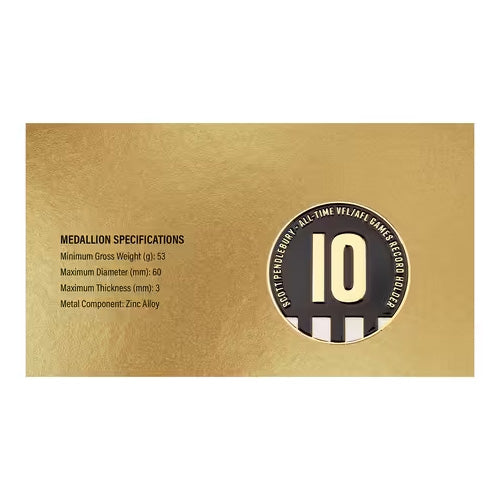 2026 Scott Pendlebury Record Breaker Medallion & Stamp Cover PNC Insert Back