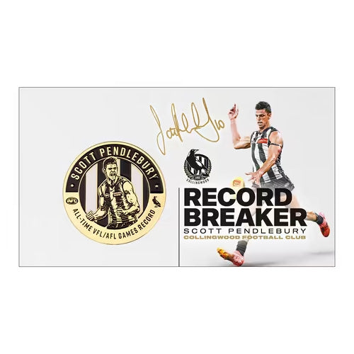 2026 Scott Pendlebury Record Breaker Medallion & Stamp Cover PNC Insert Front
