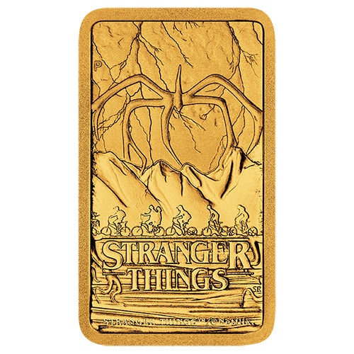 2026 Stranger Things 1g Gold Minted Bar Front
