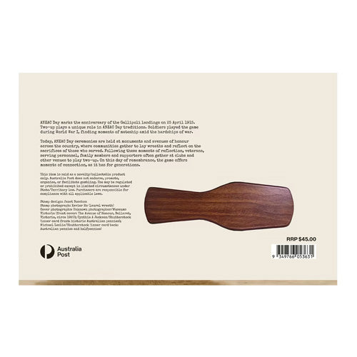 2026 ANZAC Two-Up Medallion & Stamp Cover Back
