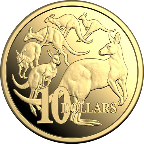 2026 $10 Kangaroo Series - Mob of Six Roos 1/10oz Gold Proof Coin