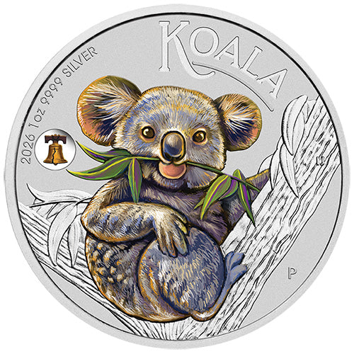 2026 $1  ANA Coin Show Australian Koala with Liberty Bell Privy 1oz Silver Coloured Coin 