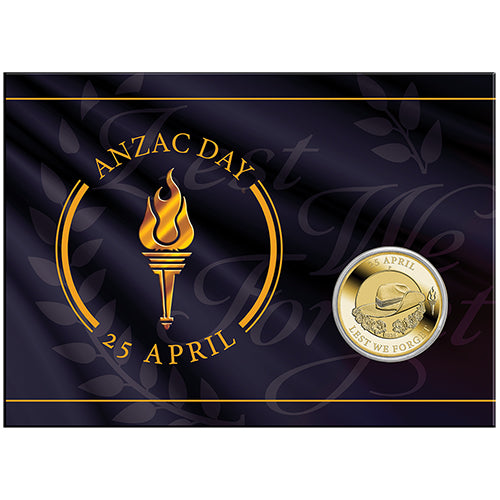 2026 $1 ANZAC Day Uncirculated Coin in Card Front