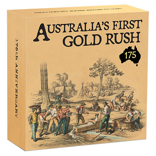 2026 $1 Australia's First Gold Rush 175th Anniversary 1oz Silver Proof Gilded Coin Shipper