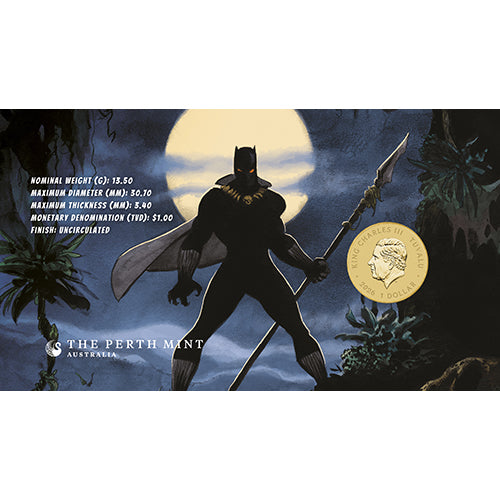 2026 $1 Black Panther 60 Years Coin and Stamp Cover PNC Insert Back