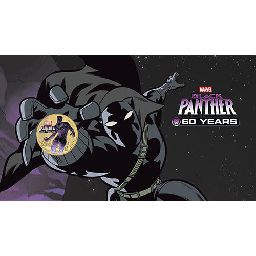2026 $1 Black Panther 60 Years Coin and Stamp Cover PNC Insert Front