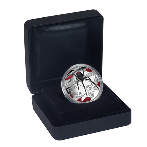 2026 $1 Deadly & Dangerous Series - Redback Spider 20th Anniversary Privymark1oz Silver Proof Coloured Coin In Case