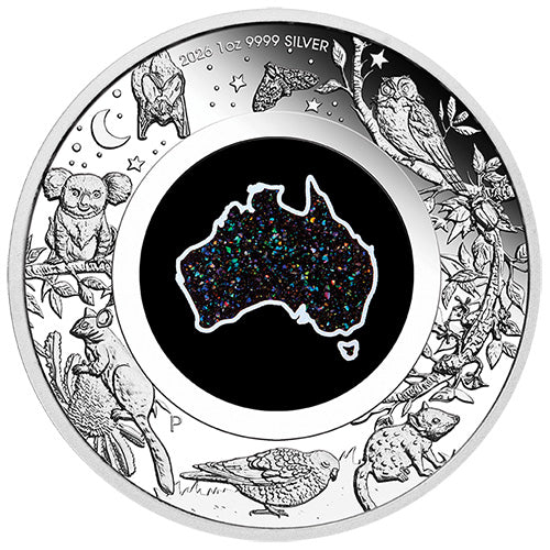 2026 $1 Great Southern Land 1oz Silver Proof Nocturnal Matrix Opal Coin