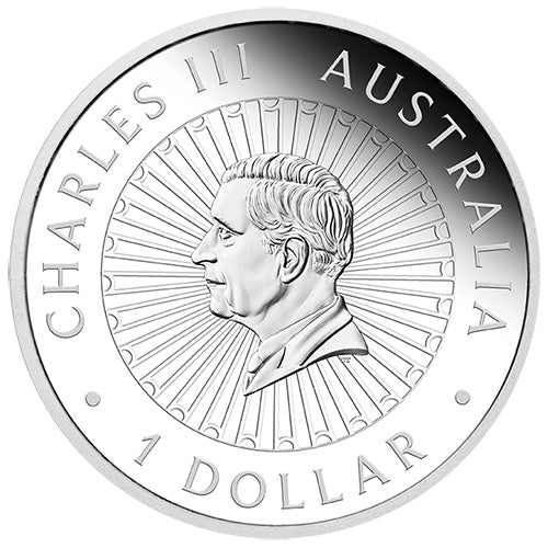 2026 $1 Great Southern Land 1oz Silver Proof Nocturnal Matrix Opal Coin Obverse