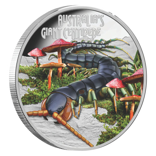 2026 $1 Deadly & Dangerous Series - Giant Centipede 1oz Silver Proof Coloured Coin