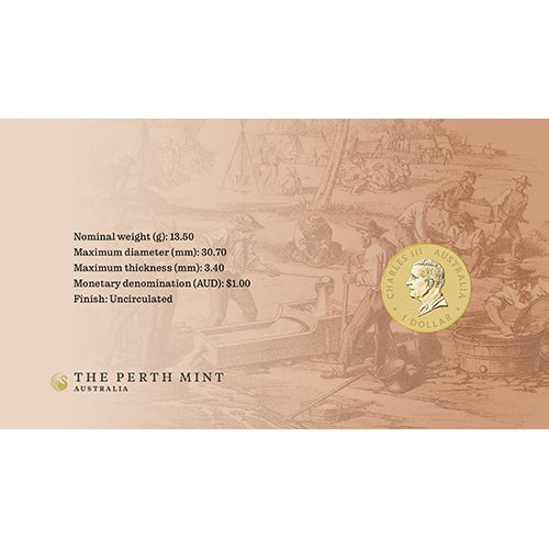 2026 $1 Australia's First Gold Rush 175th Anniversary Coin & Stamp Cover PNC (PM) Insert Back