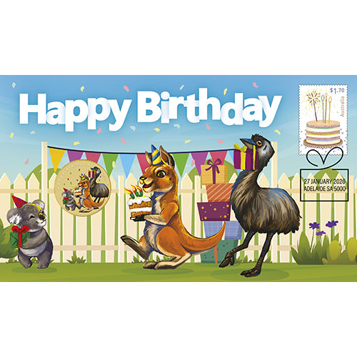 2026 $1 Happy Birthday Coin & Stamp Cover PNC