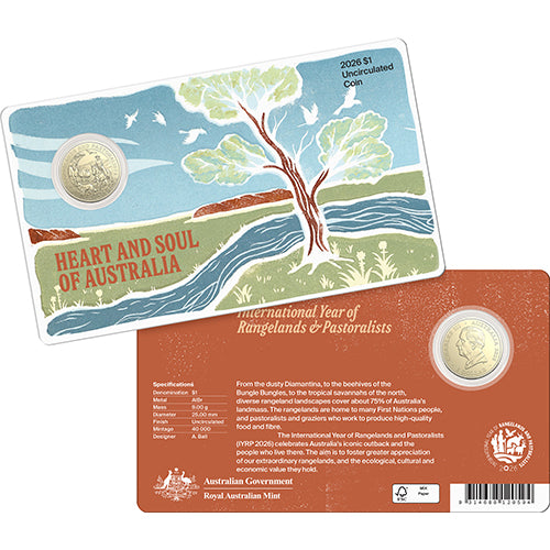 2026 $1 Heart and Soul of Australia Uncirculated Coin in Card