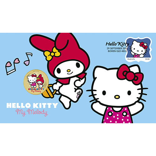 2026 $1 Hello Kitty & My Melody Coin & Stamp Cover PNC Front