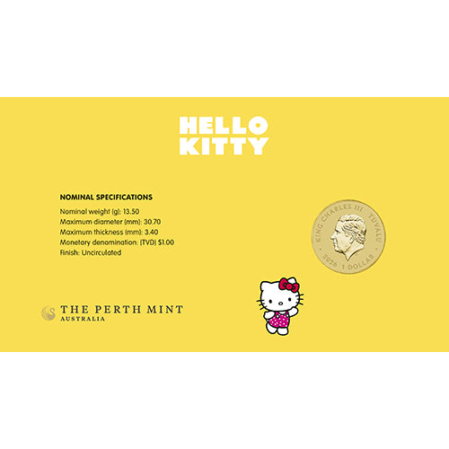 2026 $1 Hello Kitty, Pompompurin & Kerokerokeroppi Coin & Stamp Cover PNC Insert Back