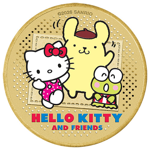 2026 $1 Hello Kitty, Pompompurin & Kerokerokeroppi Coin & Stamp Cover PNC Coin