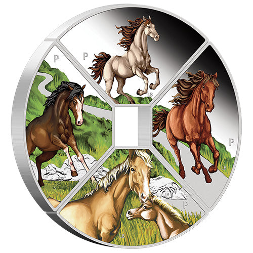 2026 $1 Year of the Horse Quadrant 1oz Silver Proof Coloured Four-Coin Set