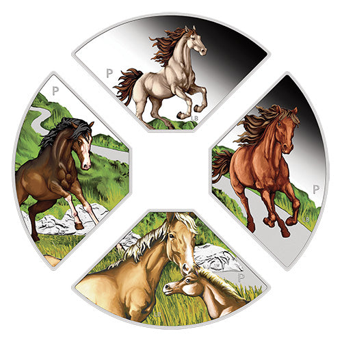 2026 $1 Year of the Horse Quadrant 1oz Silver Proof Coloured Four-Coin Set