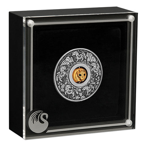 2026 $1 Year of the Horse Rotating Charm 1oz Silver Antiqued Coin in Case