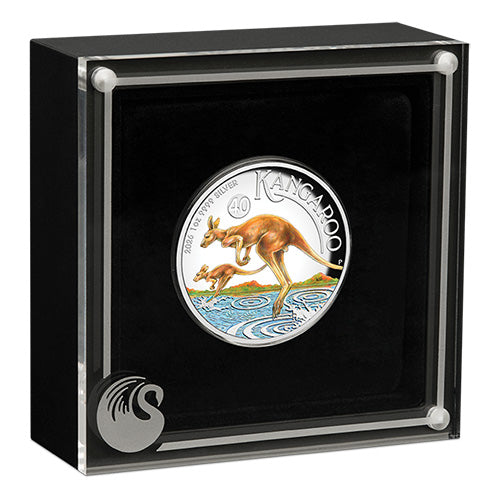 2026 $1 Australian Kangaroo 1oz Silver Proof High Relief Coloured Coin in Case