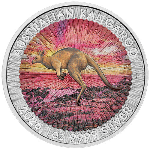 2026 $1 Sundowner Red 1oz Silver Coloured Coin 