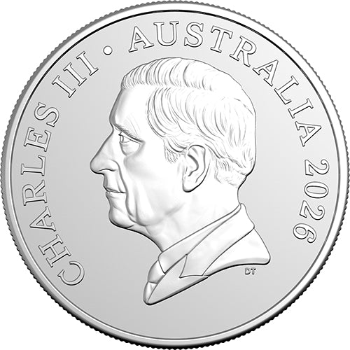 2026 $1 Kangaroo Series - Mob of Six Roos 1oz Frosted Fine Silver Uncirculated Coin Obverse