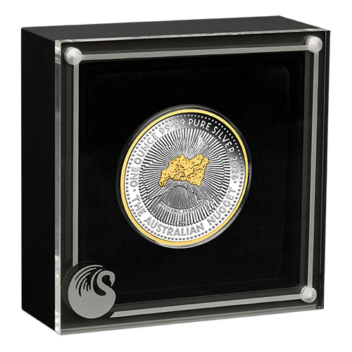 2026 $1 40th Anniversary of the Australian Nugget 1oz Silver Proof Gilded Coin