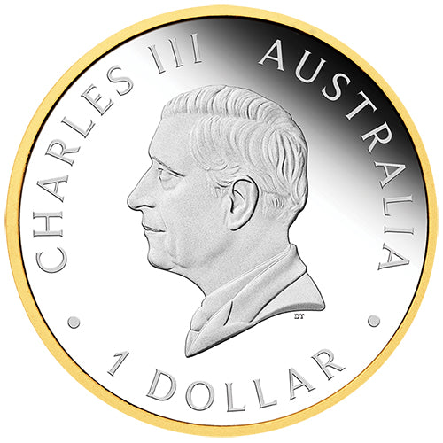 2026 $1 40th Anniversary of the Australian Nugget 1oz Silver Proof Gilded Coin