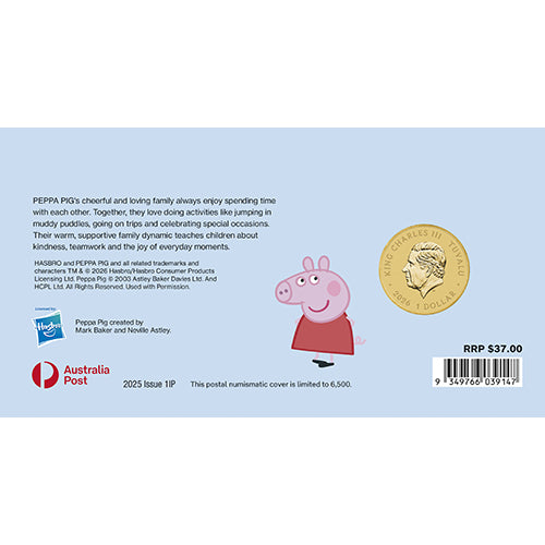 2026 $1 Peppa Pig Coin & Stamp Cover PNC (PM) Back