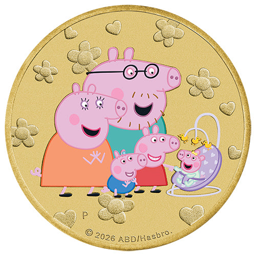 2026 $1 Peppa Pig Coin & Stamp Cover PNC (PM) Coin