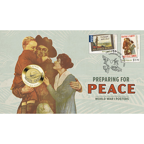 2026 $1 Preparing for Peace Coin & Stamp Cover PNC Front