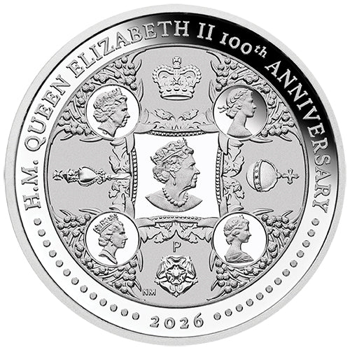 2026 $1 H.M. Queen Elizabeth II 100th Anniversary 1oz Silver Proof Coin