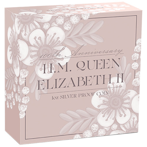 2026 $1 H.M. Queen Elizabeth II 100th Anniversary 1oz Silver Proof Coin Shipper