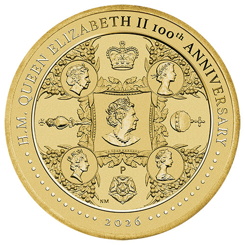 2026 $1 Queen Elizabeth II 100th Birthday Coin & Stamp Cover PNC Coin
