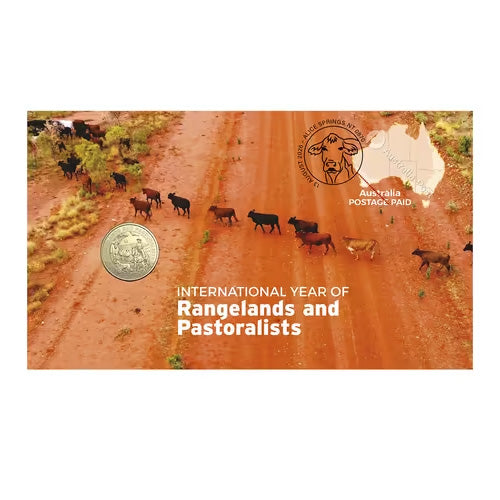 2026 $1 International Year of Rangeland and Pastoralists - Heart and Soul of Australia Coin &amp; Stamp Cover PNC Front
