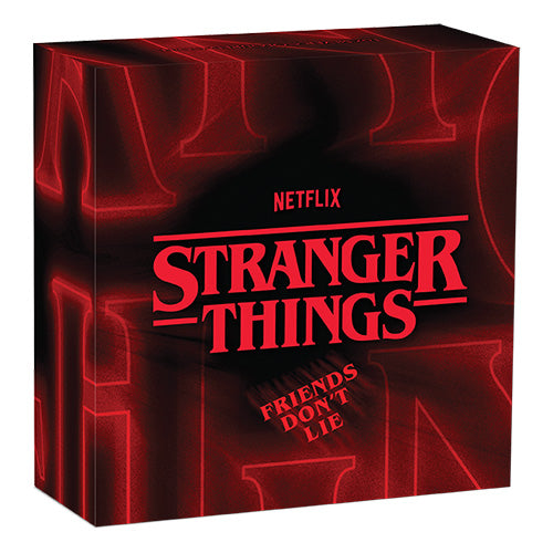 2026 $1 Stranger Things - Friends Don't Lie 1oz Silver Coloured Coin Shipper